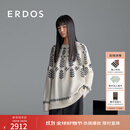 ERDOS【刘雯同款】秋冬圆领虚提费尔岛休闲女套衫羊绒衫 陈都灵同款 白 XS 155/76A
