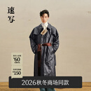 速写男装2026秋新品仿皮衣H型中袖翻领长款可双面穿9Q9T11910 001本黑 M