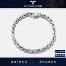 若妃pt950铂金手链男正品白金男士手链时尚车花密卡显粗纯金手饰男款 铂金950:长21cm重25-26g粗约5.0mm