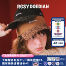 ROSYDOEDIANRDD最圆的脑壳鸭舌帽拼色豹纹遮阳棒球帽子百搭防晒透气潮流风女 黑色 均码