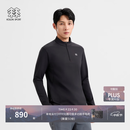 KOLON SPORT/可隆户外休闲衣 男士接触凉感UPF40+微拉绒长袖T恤 LHZT6AN045-BK 黑色 L 175/96A