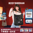 ROSYDOEDIANRDD有点东西在包里大容量托特包复古豹纹通勤背包单肩帆布包轻便 黑色豹纹