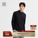 KOLON SPORT/可隆SECO长袖POLO 男子户外UPF40+吸湿速干消臭抗菌T恤 LHPT6AT835-BK 黑色 XL 180/100A