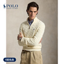 Polo Ralph Lauren 拉夫劳伦 男装 经典绞花编结棉四分之一拉链针织衫 101-奶油色 M