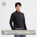 KOLON SPORT/可隆户外休闲衣 男士接触凉感UPF40+微拉绒长袖T恤 LHZT6AN045-BK 黑色 L 175/96A