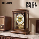 丽声（RHYTHM）报时实木座钟中式钟表复古客厅卧室床头钟摆件时钟28cmCRH176NR06