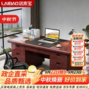 洛来宝木质油漆办公桌带抽屉写字桌台式职员财务1.4米办公桌单人
