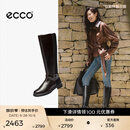 爱步（ECCO）靴子女 时尚冬季百搭长筒粗跟轻奢低跟女靴 都市222073 摩卡棕/黑色22207359477 37