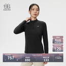 KOLON SPORT/可隆户外吸湿速干T恤 女士S-FUNCTIONAL半拉链长袖上衣 LKZT6SN026-BK 黑色 L 170/92A