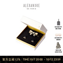 亚历山大（ALEXANDRE DE PARIS）8公分戴安娜迷你抓夹礼盒套盒发饰蝴蝶发送女朋友礼物 X米色