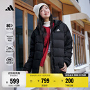 adidas 600蓬保暖连帽鸭绒羽绒服夹克外套男女秋冬阿迪达斯轻运动 黑色(推荐选大一码)   M
