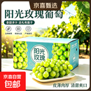 正宗阳光玫瑰葡萄新鲜现摘水果晴王葡萄无籽香印提子青提当季整箱 带箱5斤-净重4.5斤（彩箱装） 脆甜多汁