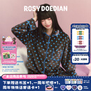 ROSYDOEDIAN不好意思系列 波点情侣款家居服家居裙可外穿翻领睡衣长袖 家居服 S