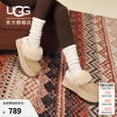 UGG秋季女士包头厚底LOGO松紧带休闲懒人毛毛鞋 1113474 MDSD | 芥菜籽色 37 39码及以下建议拍大一码