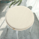俏蕊圆形坐垫藤椅垫圆凳子座垫防滑高弹海绵透气学生垫子布艺高脚凳垫 摩登白 直径40cm 厚3cm