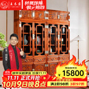 王木匠红木家具非洲花梨（学名：刺猬紫檀）中式古典书柜雕花书架明式家具三组合储物柜 1.76米雕花明式书柜一对（加顶）
