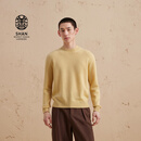 ERDOS【善系列】圆领休闲厚款百搭宽松男套衫羊绒衫 初绒 琥珀黄 L 175/96A