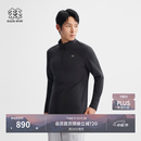 KOLON SPORT/可隆户外吸湿速干T恤 男士S-FUNCTIONAL半拉链长袖上衣 LHZT6AN023-BK 黑色 XL 180/100A
