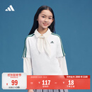 adidas男女大童三条纹纯棉休闲运动正肩短袖T恤上衣阿迪达斯 白/森林绿   140