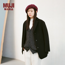 MUJI 羊毛 麦尔登呢 贝雷帽 女帽子 秋冬 画家帽 DBE40A4A 深紫红色 57-59cm
