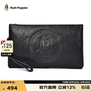 暇步士（Hush Puppies）手包男士休闲经典狗狗标志商务出差真皮大容量手拿包生日礼物