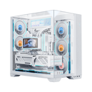 LIANLI联力包豪斯O11 Vision Compact 海景房台式电脑机箱 白色 /三面玻璃/中塔机箱/ATX