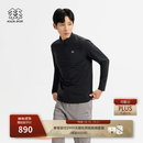 KOLON SPORT/可隆户外休闲衣 男士徒步拉绒半拉链长袖T恤 LHZT6WN073-BK 黑色 XL 180/100A