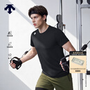 迪桑特（DESCENTE）TRAINING系列男士D-TOUGH亲肤透气圆领运动短袖T恤新品 BW-黑色 (白色LOGO) L (175/96A)