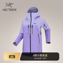 ARC'TERYX始祖鸟 RUSH JACKET GORE-TEX 防水 女子 滑雪滑雪夹克 ASTER / BLACK/山菀紫/黑色 S