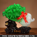 玉白菜摆件装饰店铺做生意旺财家居电视柜收银台摆设开业礼品 大号【百财如意-金蟾】翠玉1