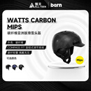 傲天极限27款 BERN 亚洲版型碳纤维亮面Mips安全防护轻量化防撞头盔 亮黑碳纤维mips M(55-58)