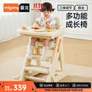 曼龙婴幼儿餐椅宝宝儿童吃饭椅白色PU皮带餐盘可调节座椅