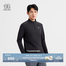 KOLON SPORT/可隆户外休闲衣 男士接触凉感UPF40+微拉绒长袖T恤 LHZT6AN045-BK 黑色 L 175/96A