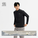 KOLON SPORT/可隆户外休闲衣 男士徒步拉绒半拉链长袖T恤 LHZT6WN073-BK 黑色 XL 180/100A