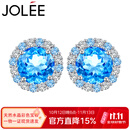 JOLEE【一物一证】耳钉女S925银托帕石轻奢彩宝简约耳饰品送女士礼物