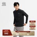 KOLON SPORT【预售】/可隆户外休闲衣 男士徒步拉绒半拉链长袖T恤 LHZT6WN073-BK 黑色 XL 180/100A