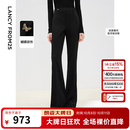 朗姿25设计感气质微喇高腰西裤职业通勤黑色西装裤女春季 黑色2 M