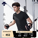 迪桑特（DESCENTE）TRAINING系列男士D-TOUGH亲肤透气圆领运动短袖T恤新品 BW-黑色 (白色LOGO) L (175/96A)