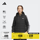 adidas运动保暖630蓬连帽轻薄鸭绒羽绒服女冬季 90绒子阿迪达斯