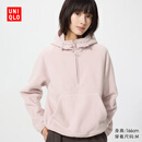 优衣库摇粒绒半拉链连帽套头衫女装487604 11 粉红色 M