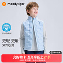 moodytiger校服神器儿童羽绒马甲鸭绒背心男女童轻薄保暖拒水透气弹力鹅绒 冰沁蓝 （鸭绒） 160 cm