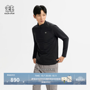 KOLON SPORT/可隆户外休闲衣 男士徒步拉绒半拉链长袖T恤 LHZT6WN073-BK 黑色 XL 180/100A