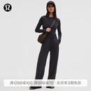 lululemon丨Softstreme 女士罗纹拼接阔腿裤*亚洲版型 LW5HUXA 黑色 S