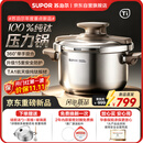 苏泊尔（SUPOR）高压锅新款100%纯钛压力锅一键开合防爆锅家用燃气电磁炉通用22cm