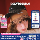ROSYDOEDIANRDD最圆的脑壳鸭舌帽拼色豹纹遮阳棒球帽子百搭防晒透气潮流风女 黑色 均码