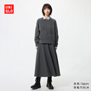 优衣库绒面针织喇叭裙女装487997 08 深灰色 M