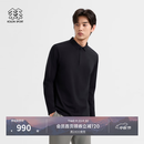 KOLON SPORT/可隆SECO长袖POLO 男子户外UPF40+吸湿速干消臭抗菌T恤 LHPT6AT835-BK 黑色 L 175/96A