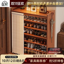 小匠材鞋架小型家用门口多层入户柜简易玄关防尘收纳鞋柜茶色5层70cm