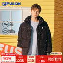 斐乐 FUSION潮牌保暖羽绒服男女宽松连帽外套舒适百搭 正黑色-BK S 165/88A/S