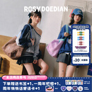 ROSYDOEDIAN包不一样 凹个造型包女生单肩包托特包外出大容量单肩包旅行包 藏蓝拼玫粉